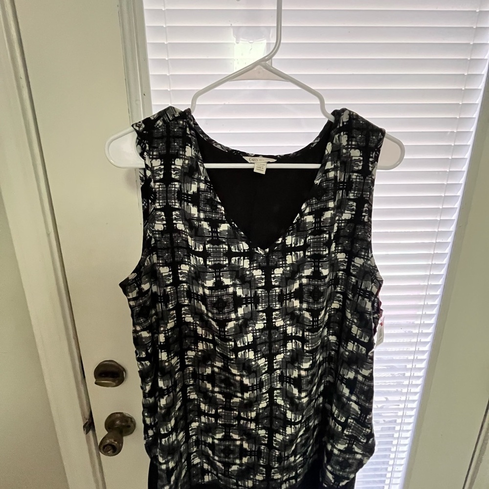 Cato Monochrome Patterned Sleeveless Blouse